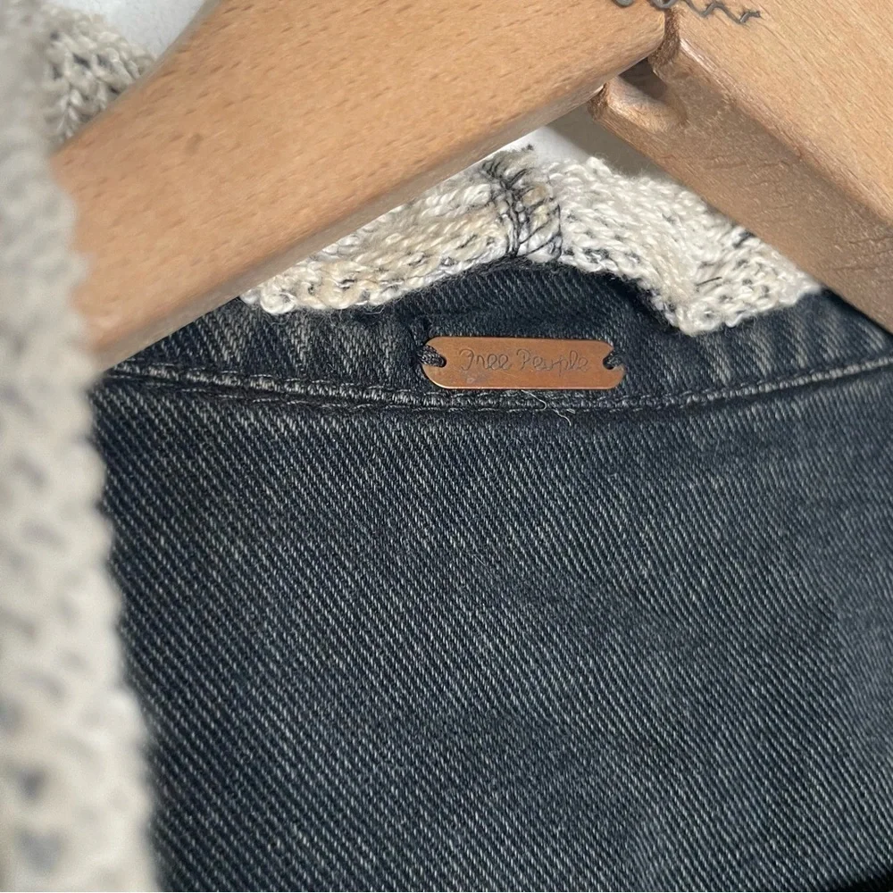 Free People | Knit Hooded Denim Jacket - Picture 9 of 11